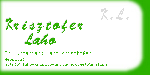 krisztofer laho business card